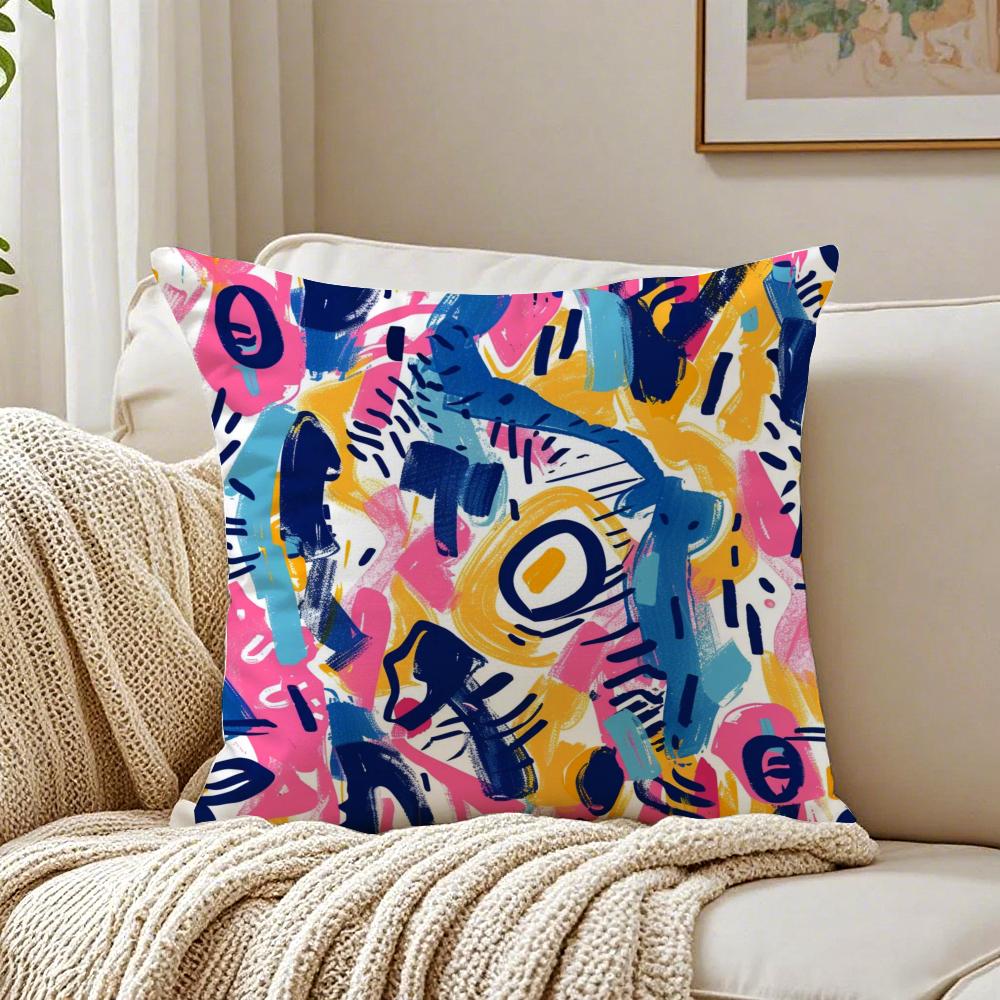 Cute graffiti Cushion Cover Pillowcase Antidustmite living Room Sofa Decor Cushion Room