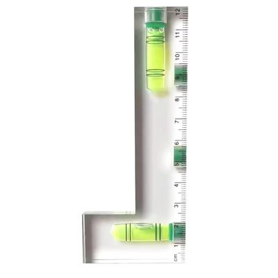 Silná magnetická L-tvarovaná průhledná libela Bublinková vodováha Obousměrný horizontální nástroj Délka 120 mm 1 kus