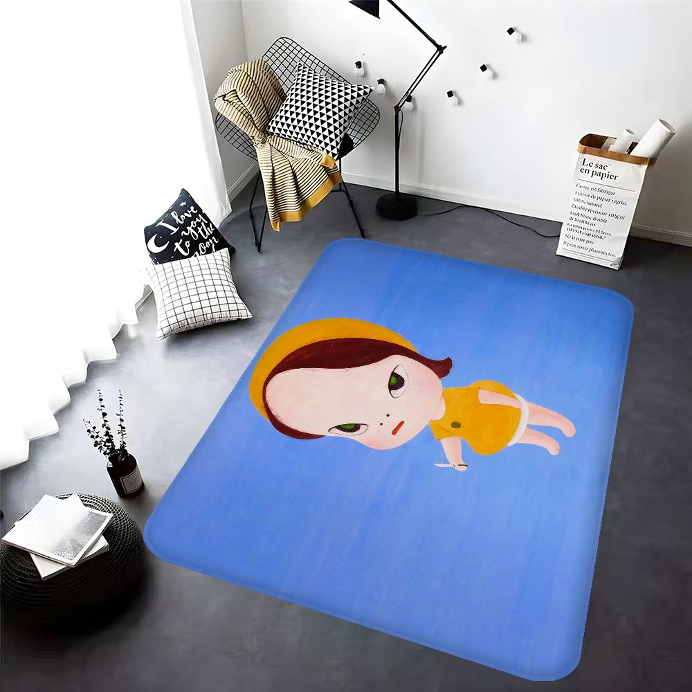 Yoshitomo Nara Dream Doll Anime Floor Mat Retro Multiple Choice Living Room Kitchen Rug Non-Slip Modern Home Decor