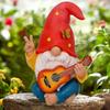Fantasievolle Hippie-Gitarre Zwergstatue - Bunter Harz-Hofzwerg Geeignet für Außen- und Heimdekoration