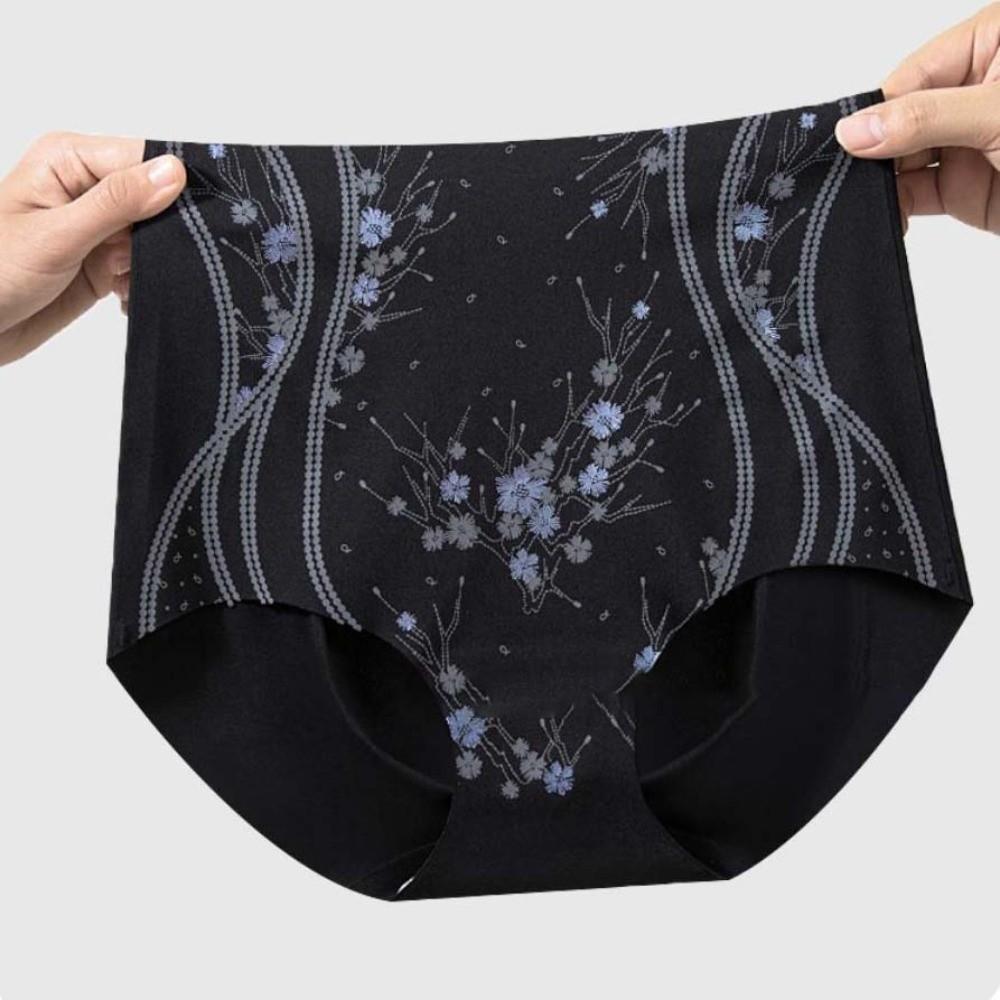 High Waist Butt Lifter Briefs Flowers Tummy Control Underwear Breathable Seamless Underpants  Women