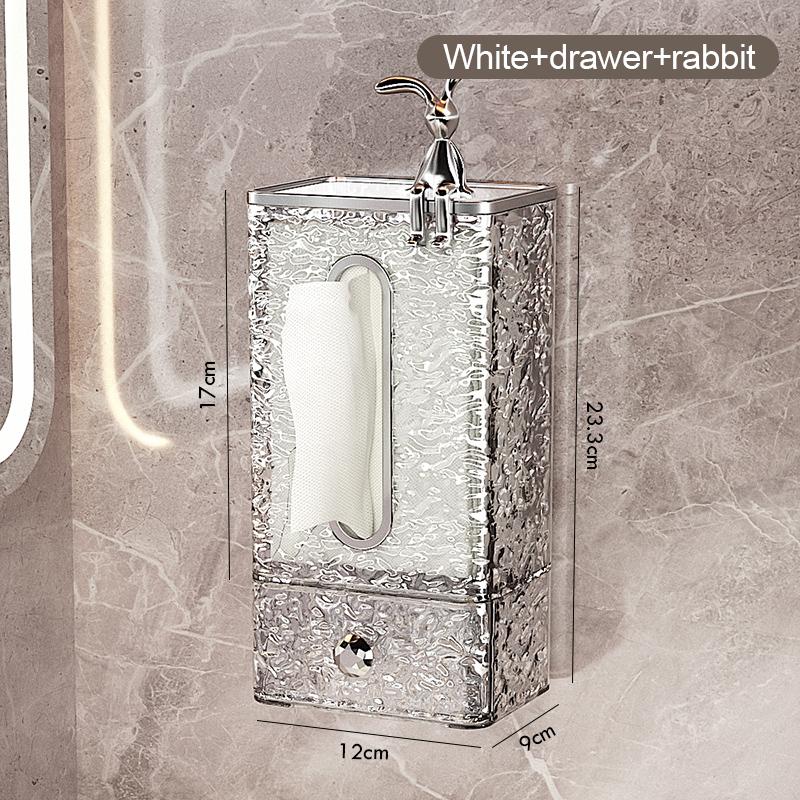 mr basket Wall Mounted Household Bathroom Tissue Box Wash Face Towel Storage Box Multifunctional Creative Kitchen Drawer Box