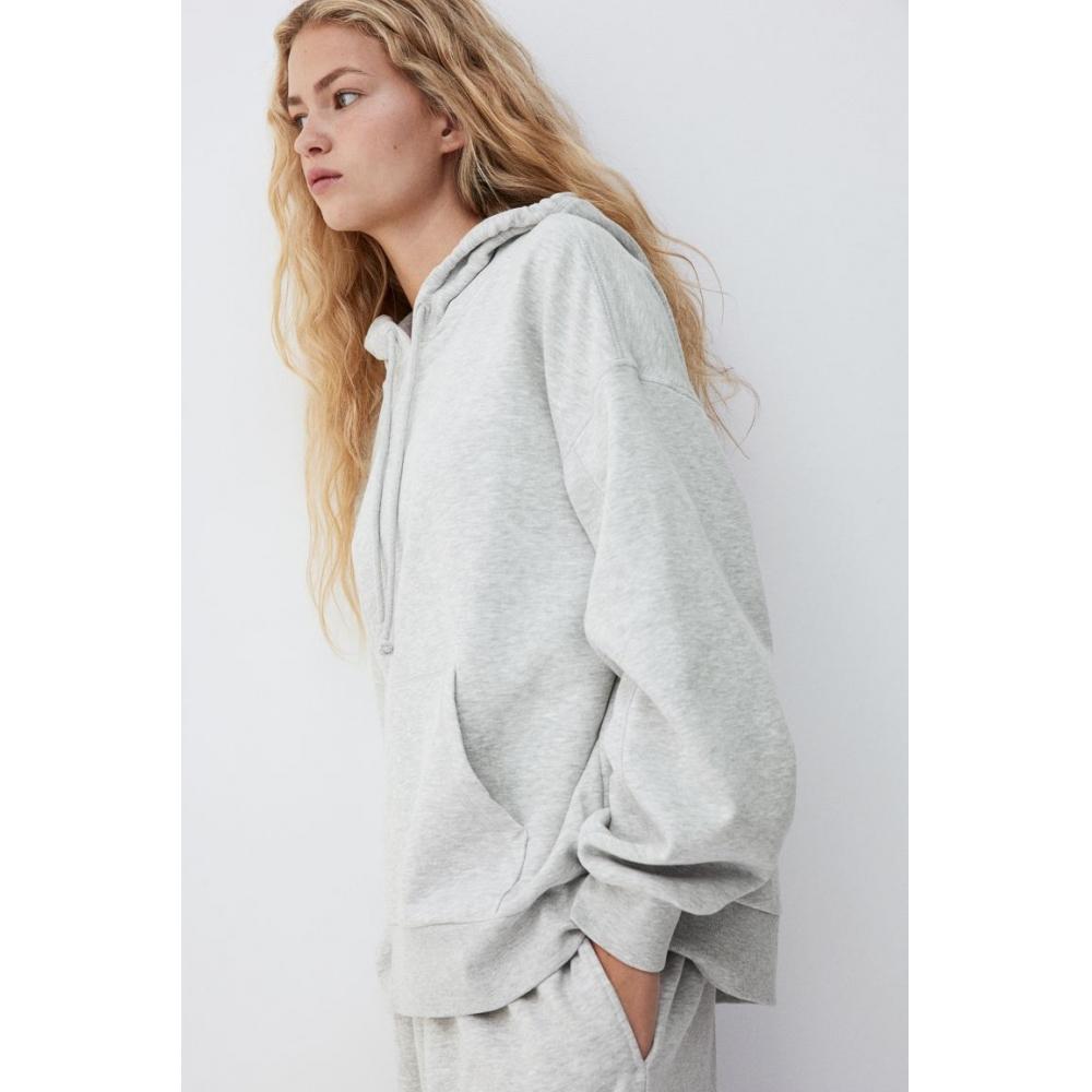 

H M Oversized Hoodie Grey Melange