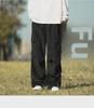 Men's Casual Trendy Army Green Corduroy Overalls - Autumn & Winter Wide-Leg Trousers