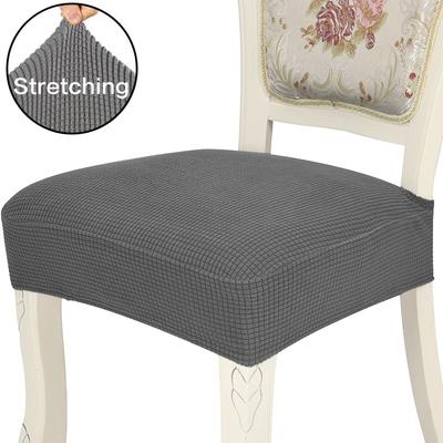 Jakarlı Sandalye Oturağı Kılıfları Çıkarılabilir Yıkanabilir Toz Geçirmez Streç Spandeks Yemek Odası Döşemeli Sandalye Minderi Slipcovers