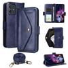 For Motorola Moto G64 5G/G54 5G Leather Case Magnetic Closure Wallet Stand Phone Cover with Crossbody Strap