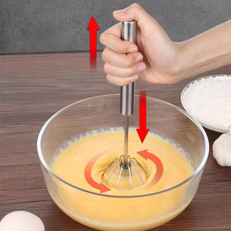 Handmixer Akku Hand Schneebesen zum Backen, Metall Eierschläger Stromlos für Sahne Baisers Tragbares Kochwerkzeug