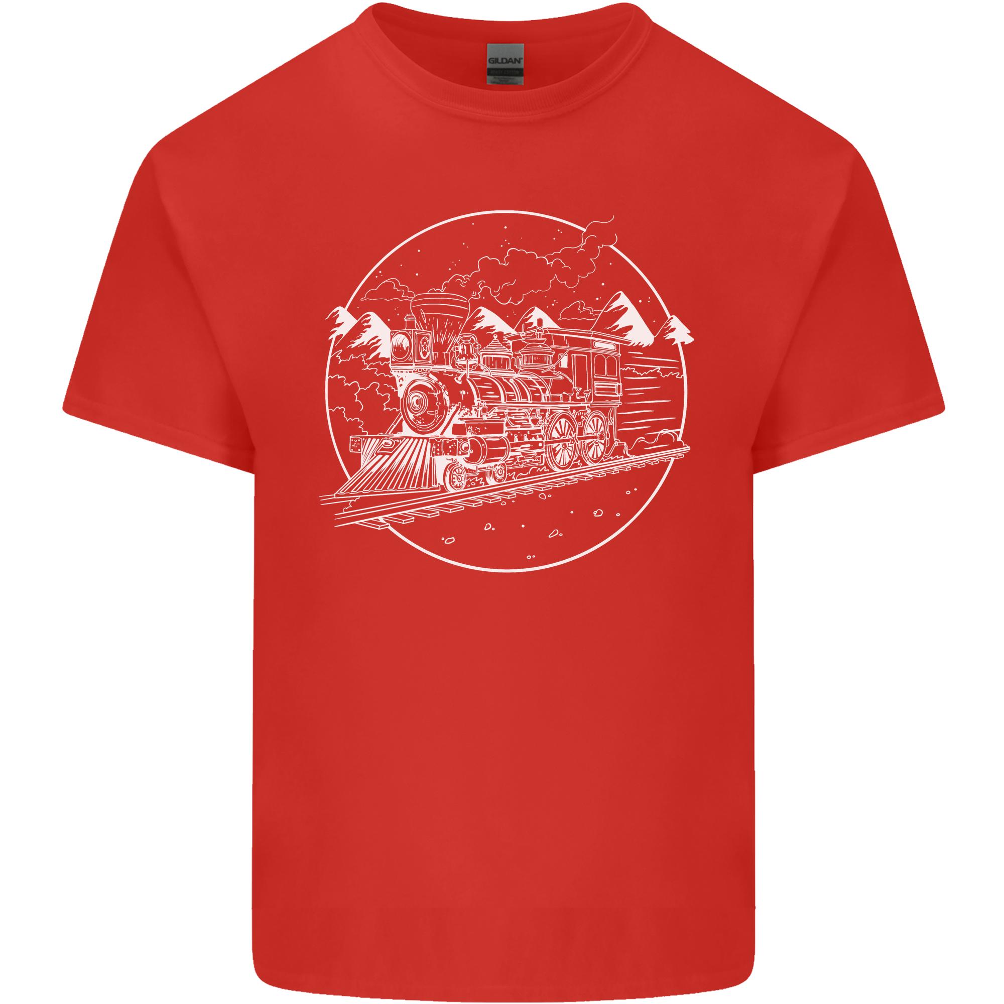 White Locomotive Steam Engine Train Spotter Unisexs Light Cotton TShirt S