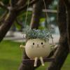 Swing Planter Cute Cat Rocking Chair Resin Flowerpots Adorable Plant Containers For Window Sill Outdoor Balcony Living Room