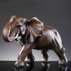 Simulated Animal Sculpture Imitation Wood Elephant Statue Resin Crafts Animal Sculpture Desk Decoration Ornaments Furnishings