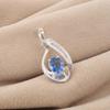 Tanzanite Gemstone 925 Sterling Silver Women Jewelry Designer Zircon Pendant 1.4" Gift For Mother CZP-16-2
