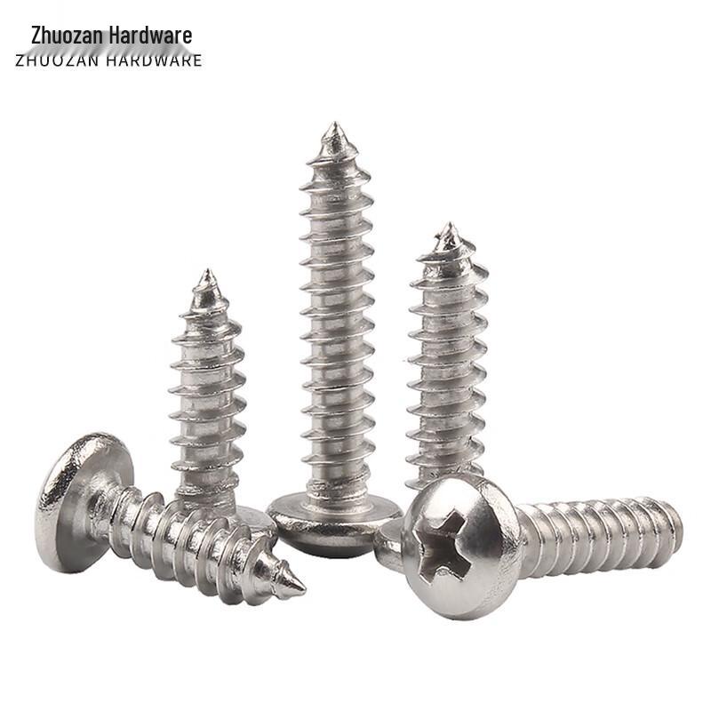 Zhuozan 304 Stainless Steel Round Pan Head Phillips Self-Tapping Wood Screws