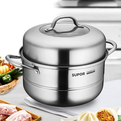 SUPOR VZ26BS03 26cm doppelwandiger Dampfgarer aus Edelstahl