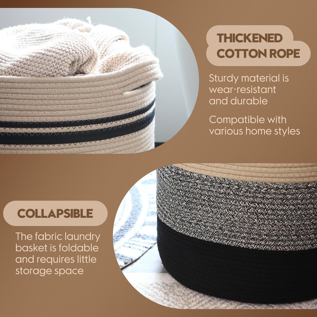 Sea Team Cotton Rope Laundry and Storage Basket, 100 L