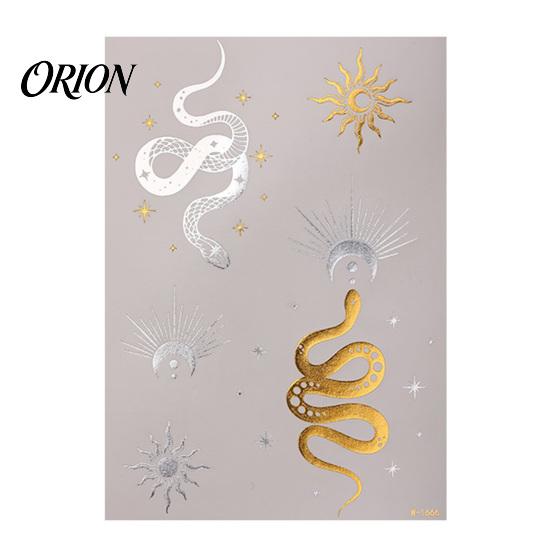 Adult Child Fake Tattoos Golden Silver-color Metallic Tattoo Sticker for Women Girls, Temporary Stickers Face Body Arm Decoration, Waterproof