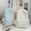 Schoolbag Rice White Star Moon Embroidery School Bag Girls Junior High School Niche Ins Large Capacity Backpack Japanese Travel Leisure Backpack