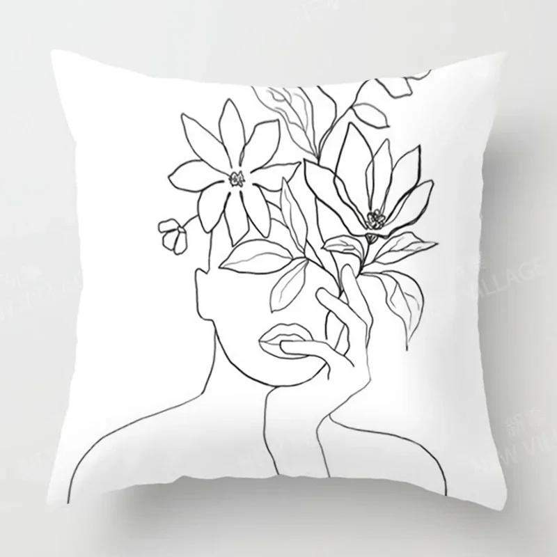 Nordic Modern Abstract Geometric Pillowcase Sofa Cushion Cover Home Decor 45x45cm 45*45 50x50 60x60cm 40x40 35x35 Boho