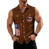 Men's Workwear Lapel Button-Down Vest Shirt - Lightweight Sleeveless Top