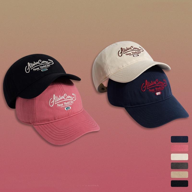 Letter embroidered baseball cap women's spring and summer new sunshade street face small big brim cap men