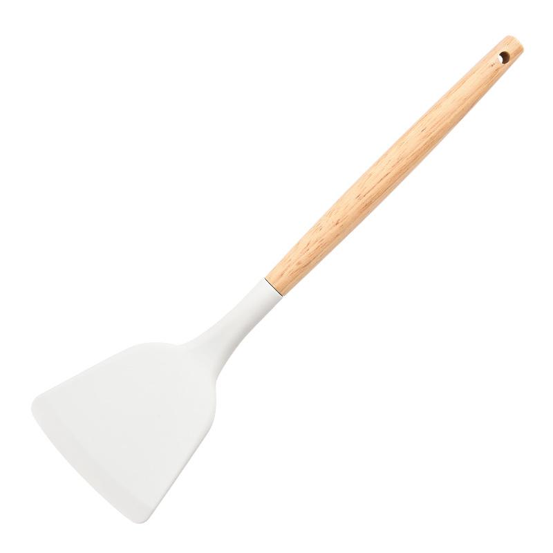 

Solid Wood Handle Silicone Ladle and Spatula Set - Heat-Resistant, Non-stick Cooking Utensils