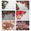 Christmas Pine Cone Gift Wooden Plank Photography Background Vinyl Cloth Backdrop Photo Studio for Children Baby Home Photobooth