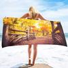 Microfiber Beach Towel,Absorbent Fall Bath Towel Oversized,Quick Dry Maple Leaf Beach Towel for Adult,Sand Free Swim Beach Towel