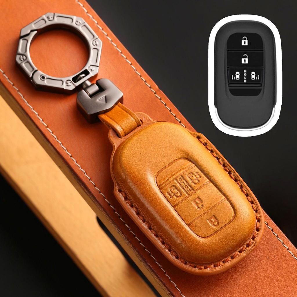 2024 Honda Odyssey & Elysion Key Cover: Genuine Leather Remote Control Case with Buckle.