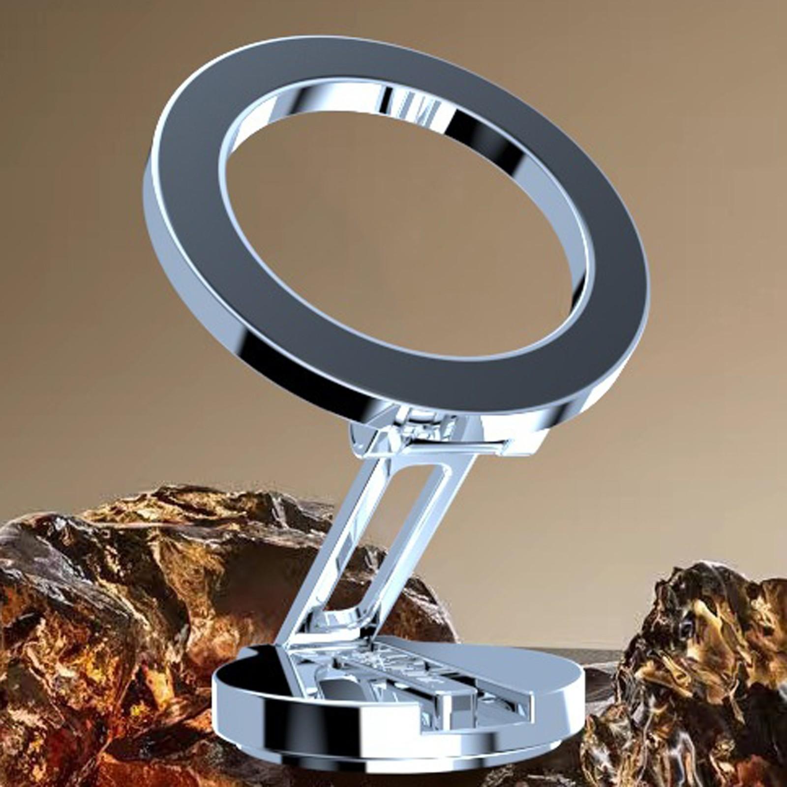 

Автомобильный держатель для мобильного телефона на присоске, магнитный, складной, вращающийся, для навигации, для кухни, ванной комнаты One Size серебряный