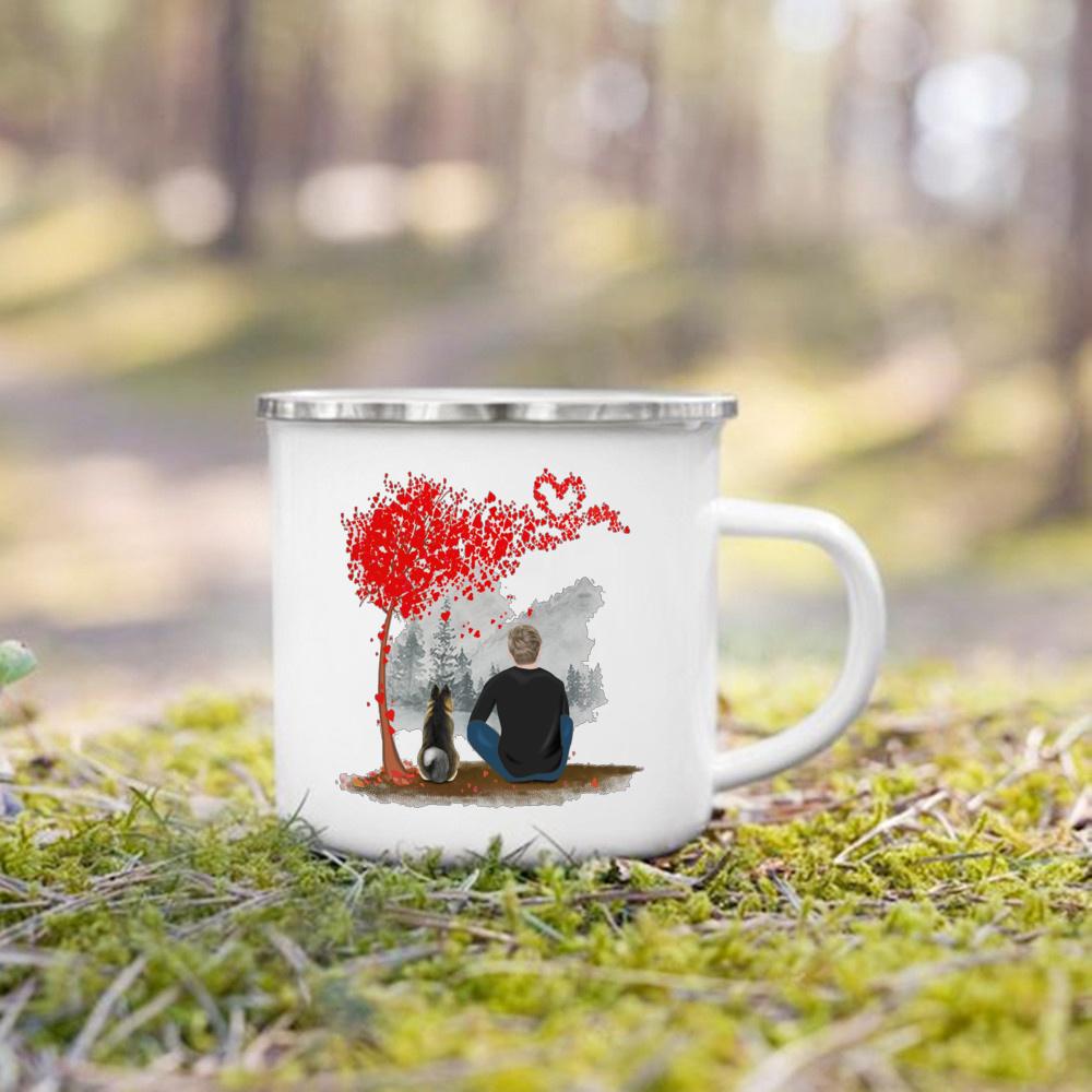 Personalized Name Enamel Mug Custom Dog Lovers Gift for Dog Mom Dog Parents Tea Cup Drink Tea Milk Mugs Festive Best Gifts