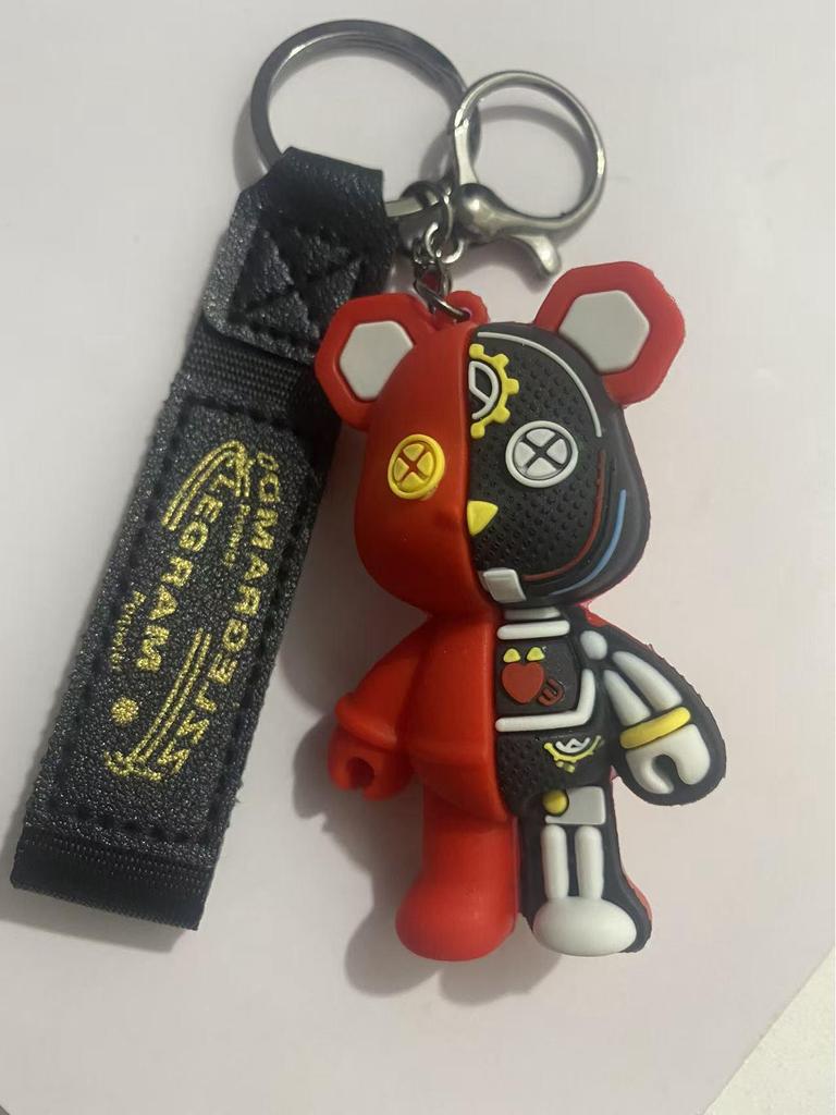 Cross-Border Cartoon Bear Keychain | Mechanical Car Accessory & Fashion Bag Charm