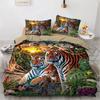 Tiger Bedding Set 3D Wolf Tiger Lion Animal Pattern Duvet Cover Queen King Double Quilt Cover