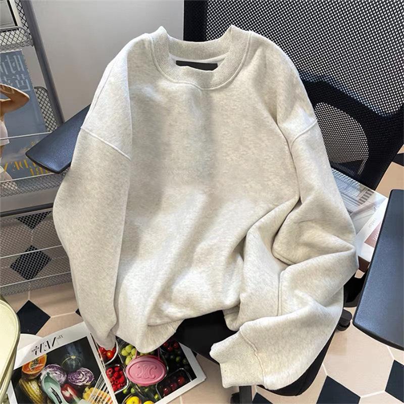 Unisex Thickened Loose Sweatshirt: 2024 Trendy European/American Oversized Autumn/Winter Outerwear