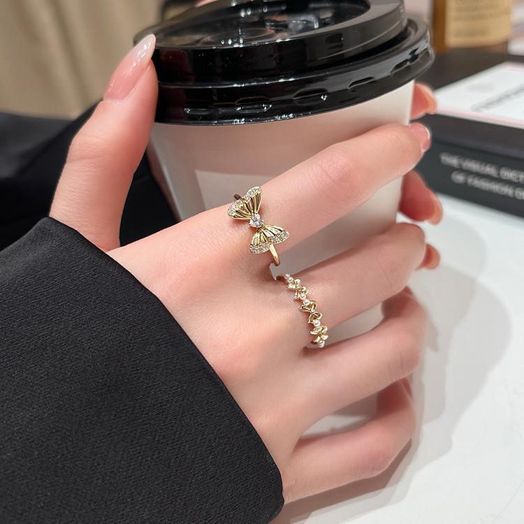 Eleganter Verstellbarer Schmetterling 925 Sterlingsilber Ring Für Damen Im Sommer-Modestil