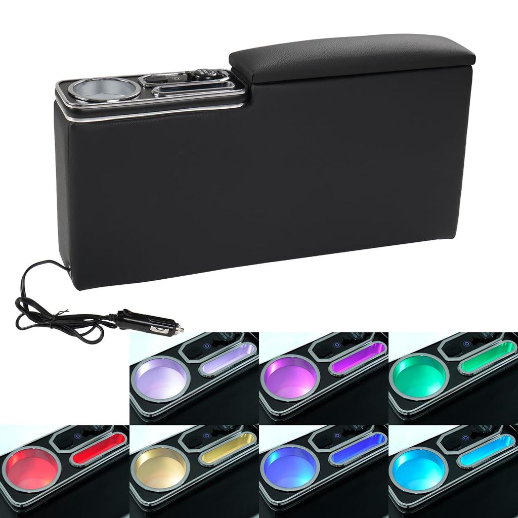 LIMSTYLE Console for Toyota Hijet Cargo Atrai with Fast USB Breathing 7 Color Drink Cup Interior Large Capacity Storage Box, Armrest, S700V/S710V,