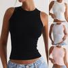 2025 Spring/Summer European and American Leisure Y2g Solid Sexy Thread Outer Wear Base Round Neck Top Vest Women Clothes