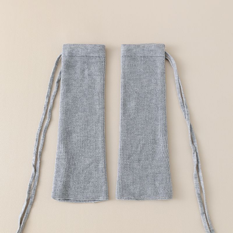Japanese Style JK Drawstring Strappy Slouch Socks Leg Warmers Slimming Long Tube Socks Autumn Winter Micro Flared Leg Warmers Warm Knitted Loose Fit