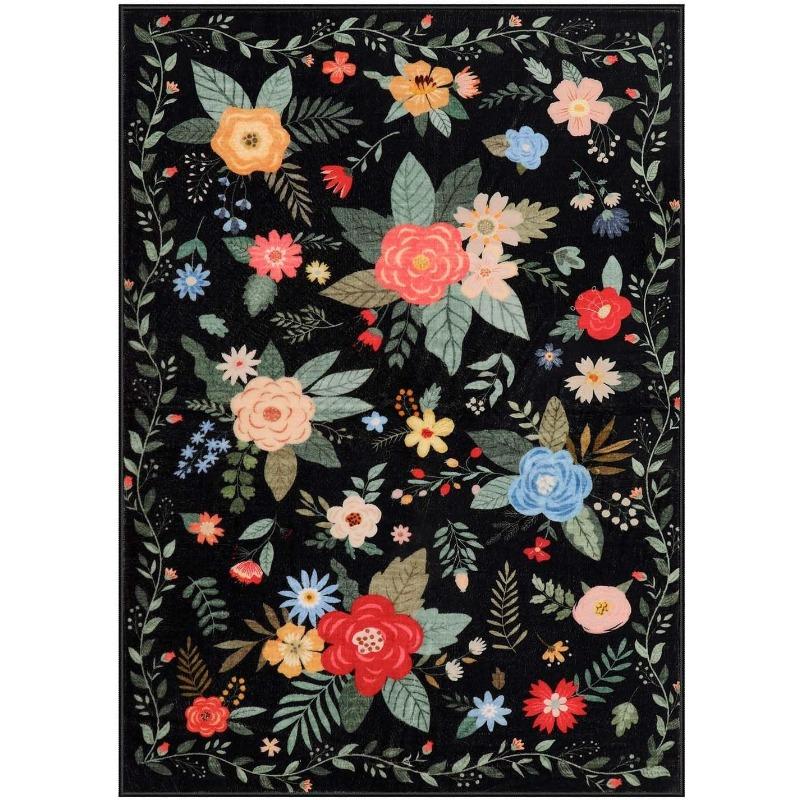 

Purple Floral Living Room Carpet Washable Rugs for Bedroom Aesthetic Sofa Coffee Table Mat Modern Nursery Decoration Floor Mats 50X80cm