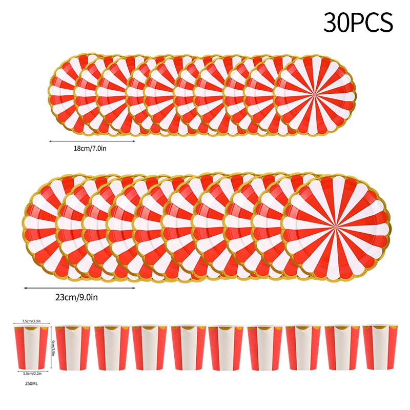 30pcs Disposable Plates Cups Birthday Decoration Disposable Tableware Disposable Party Dish Baby Shower Camping Disposable Cups