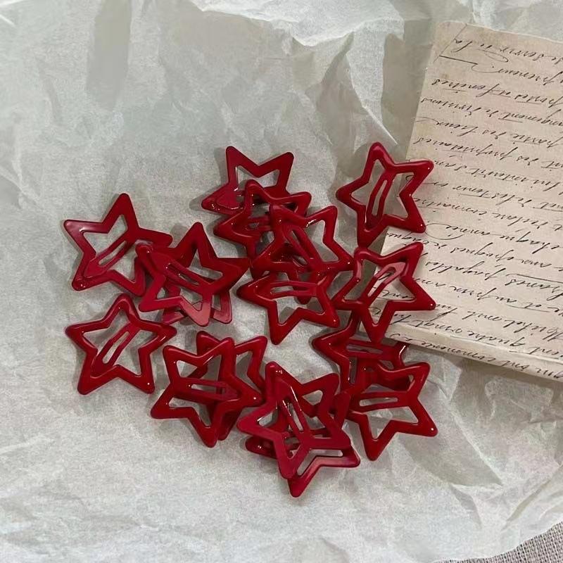 10 Pezzi/Set Moda Stella Rossa Goccia d'Acqua Donna Ragazze Fermaglio per Capelli Semplici Mollette BB Mollette per Capelli Boutique Accessori per Capelli Bambini