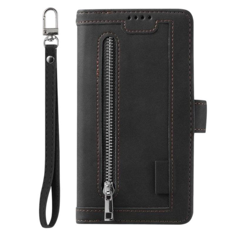 

PU Leather Phone Pouches Featuring Build In Stand Functions 12 Storage Compartments Not Shock Defense for Phone S25 чёрный
