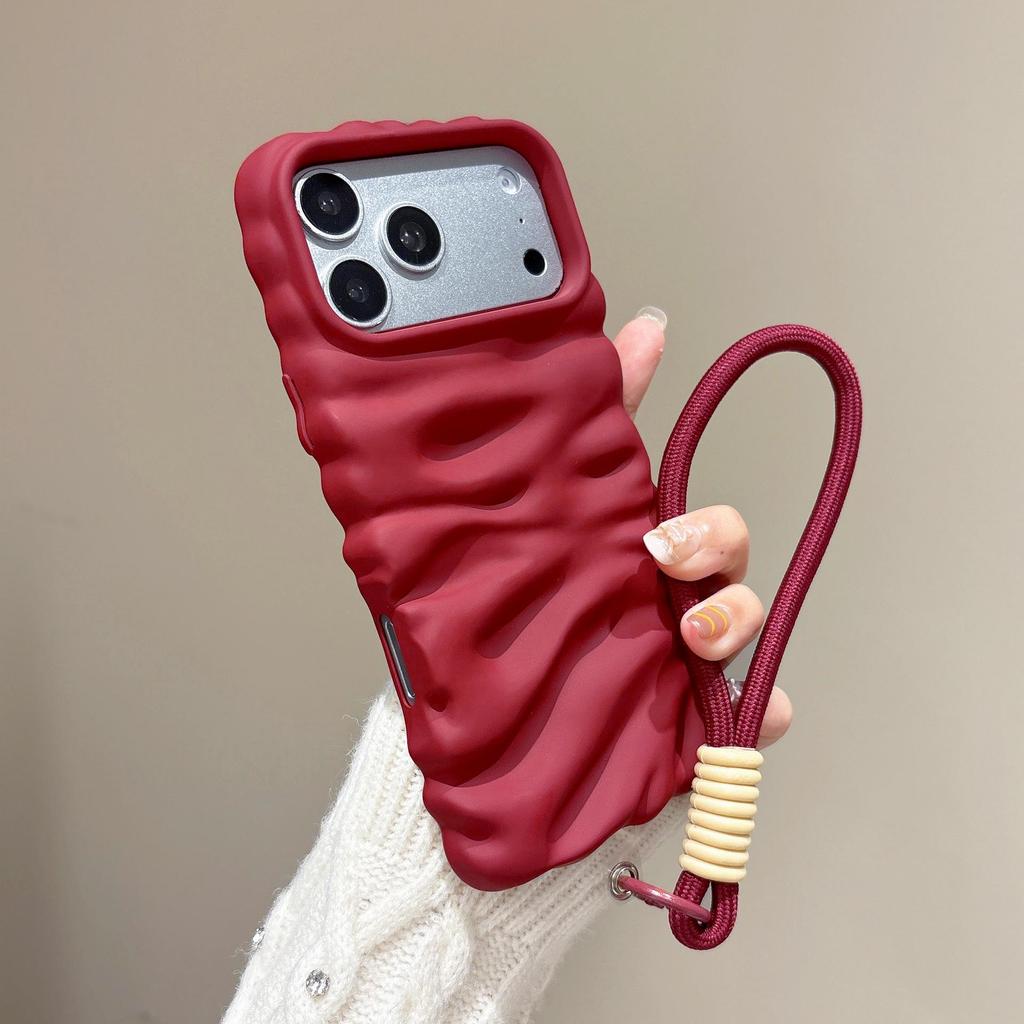 Textured Lanyard Phone Case for iPhone 16 Pro Max, Compatible with New Apple 14/13 Models