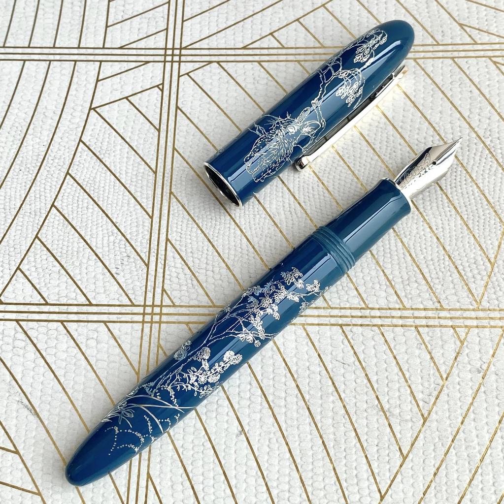 Penna Stilografica Hongdian N23 Edizione Limitata Anno del Coniglio High-End Studenti Ufficio Forniture per la Scrittura Intaglio Dorato Penne Regalo per Studenti