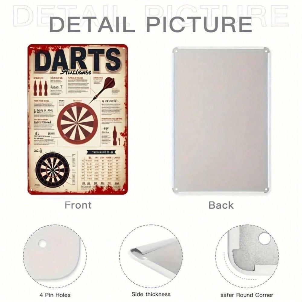 Retro Darts Metal Sign 20x30cm Bar Scoreboard Wall Decor