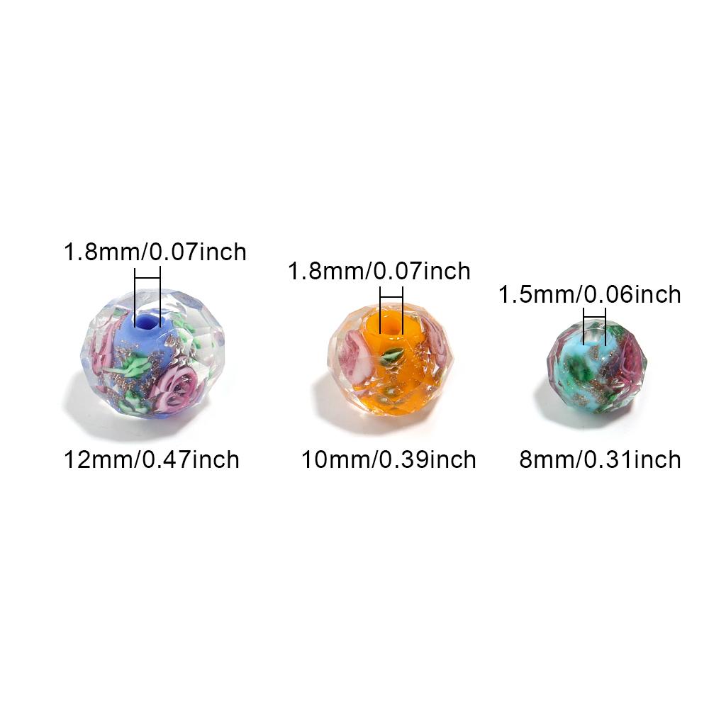 10 Stück 8 10 12mm Lampwork Abakusperlen Bunte geschliffene Kristallglasperlen Für DIY Bastelarmbänder Ohrringe Schmuckzubehör