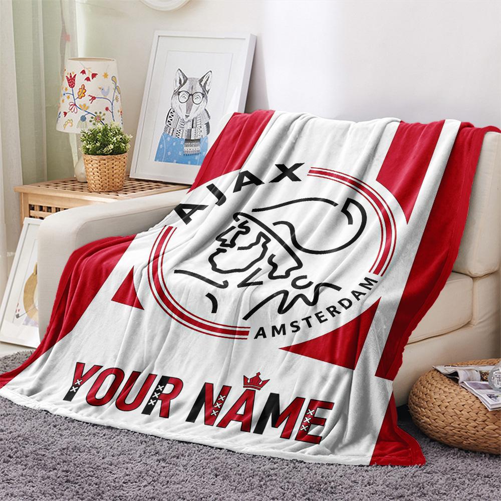 Custom Name Ajax Amsterdam Flannel Blanket, High Quality Comfortable for All Seasons, Home Decor, Warmth and Comfort