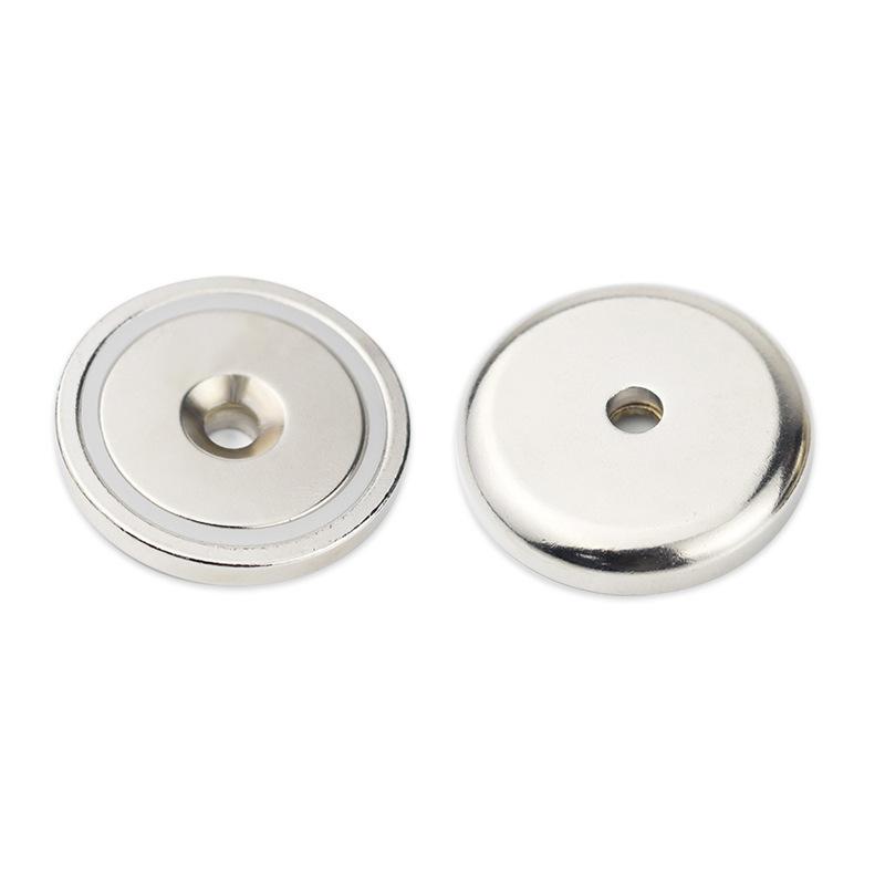 Nickel-Plated Neodymium Iron Boron Magnet with Internal Thread for Door & Window Fixing
