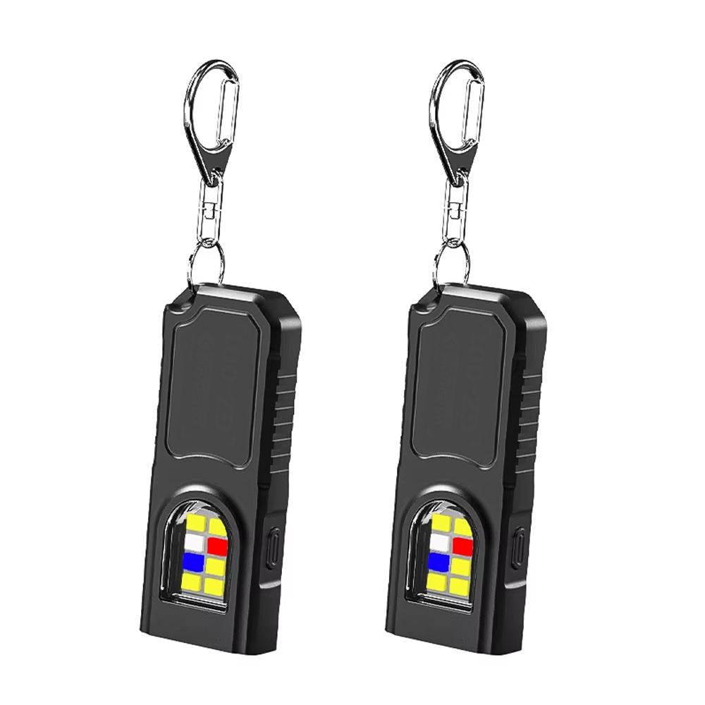 Mini Keychain Flashlight with Magnet Rechargeable Multifunction Torch Lamp Portable Clip on Flashlight Waterproof Camping Light