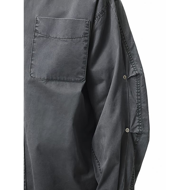 American Street Retro Workwear Washed Long-Sleeve Shirt for Men and Women 2025 Autumn Trendy Brand Lapel Pocket Cardigan Jacket