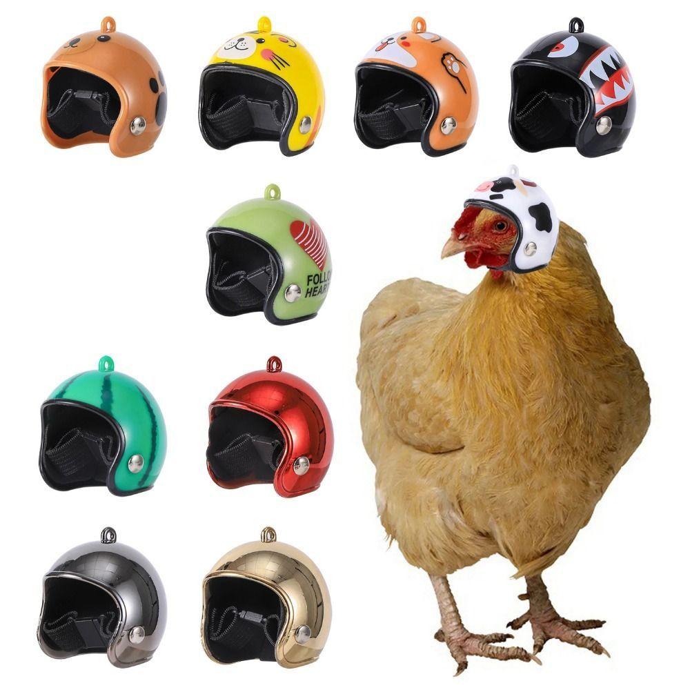 Mini Pet Chicken Helmet Cartoon Small Pet Hard Hat Pet Protective Headgear  For Bird Quail Pigeon