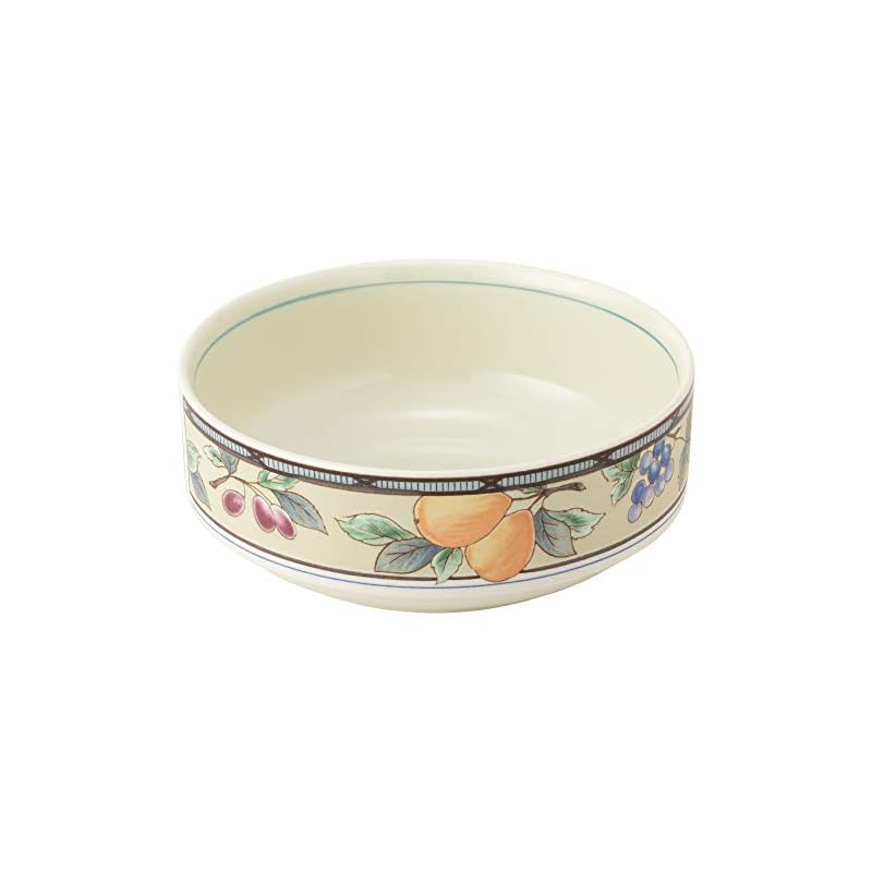 MIKASA Garden Harvest Bowl, White, Diameter 16.1cm x Height 6cm, 900ml, Microwave, Dishwasher, and Oven Safe, T-770412